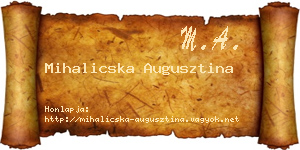 Mihalicska Augusztina névjegykártya